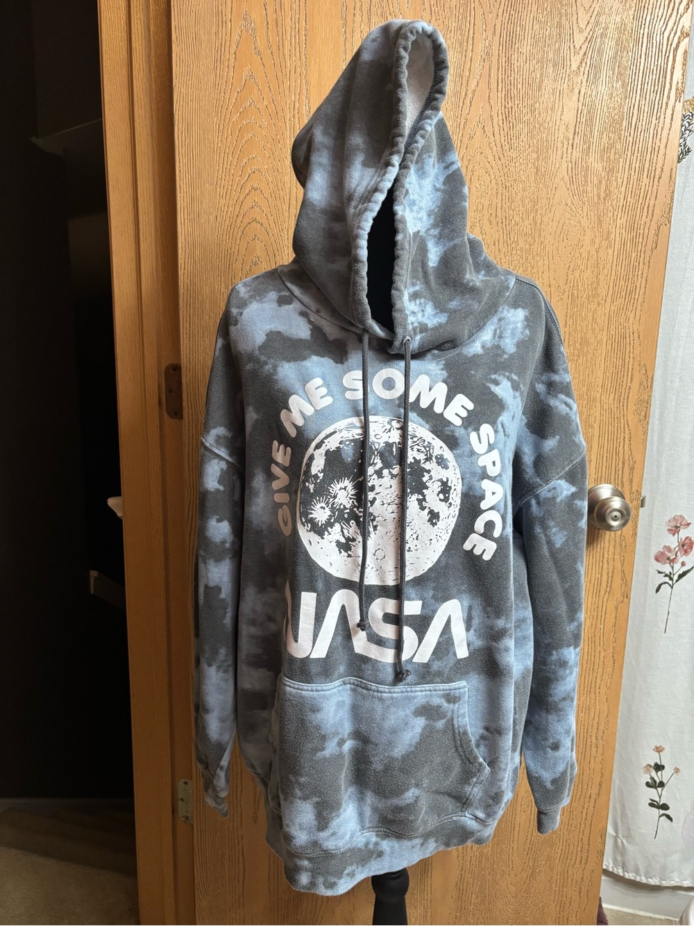 NASA Gray Tie-Dye 'Give Me Some Space' Pullover Hoodie